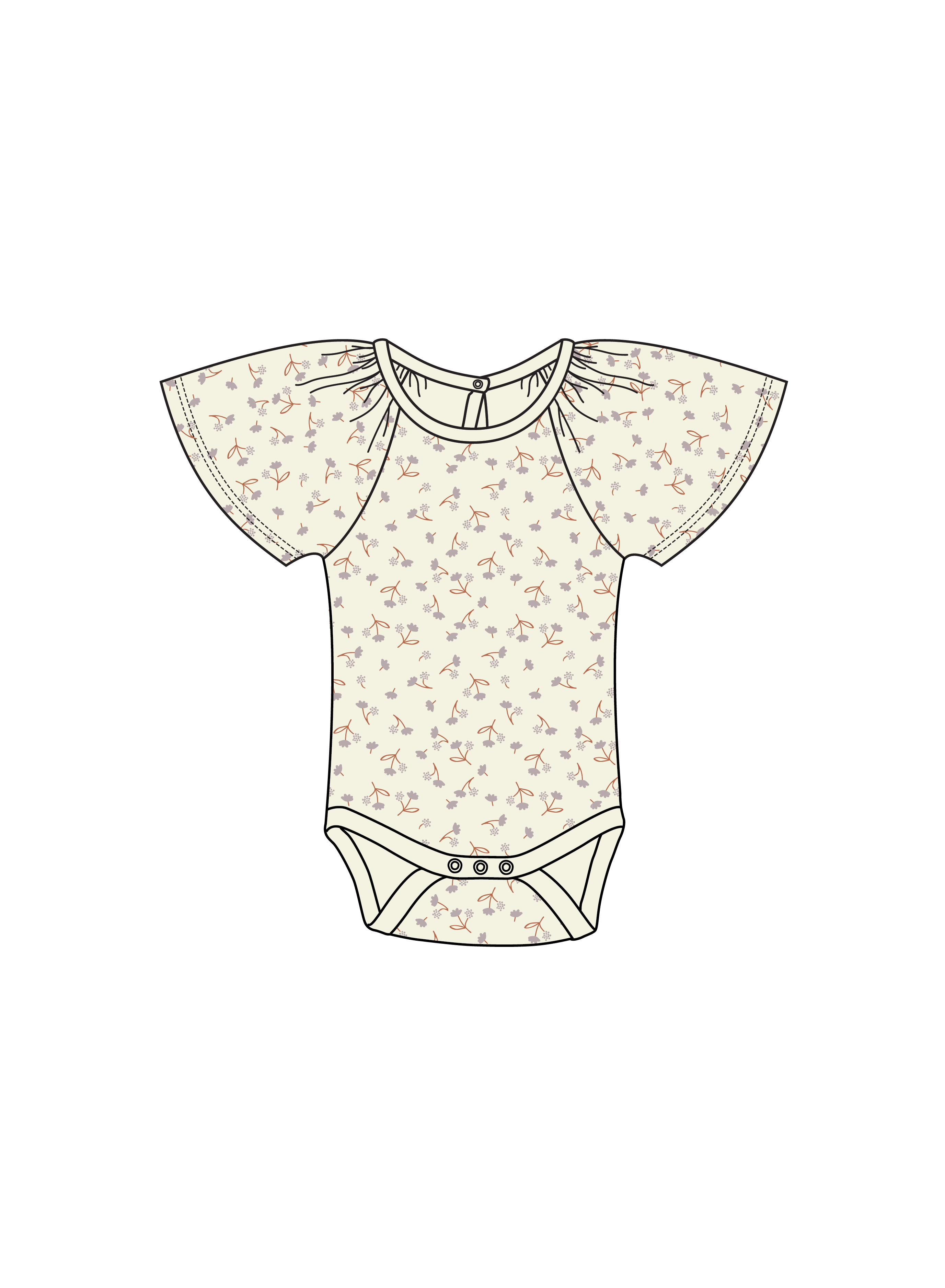 Nature Baby Faye Bodysuit in Dandelion Print