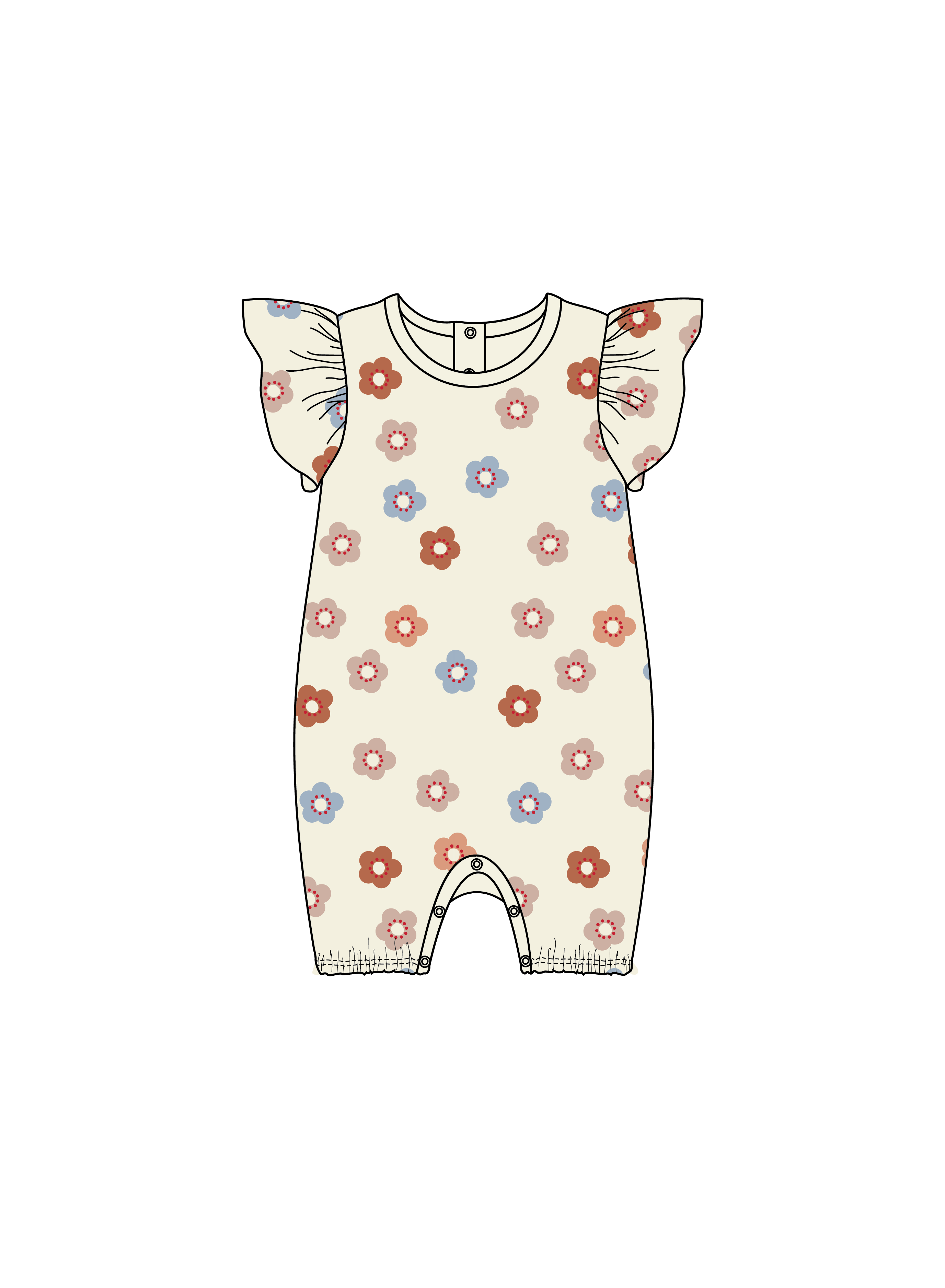 Nature Baby Tilly Suit in Flora Stamp Print
