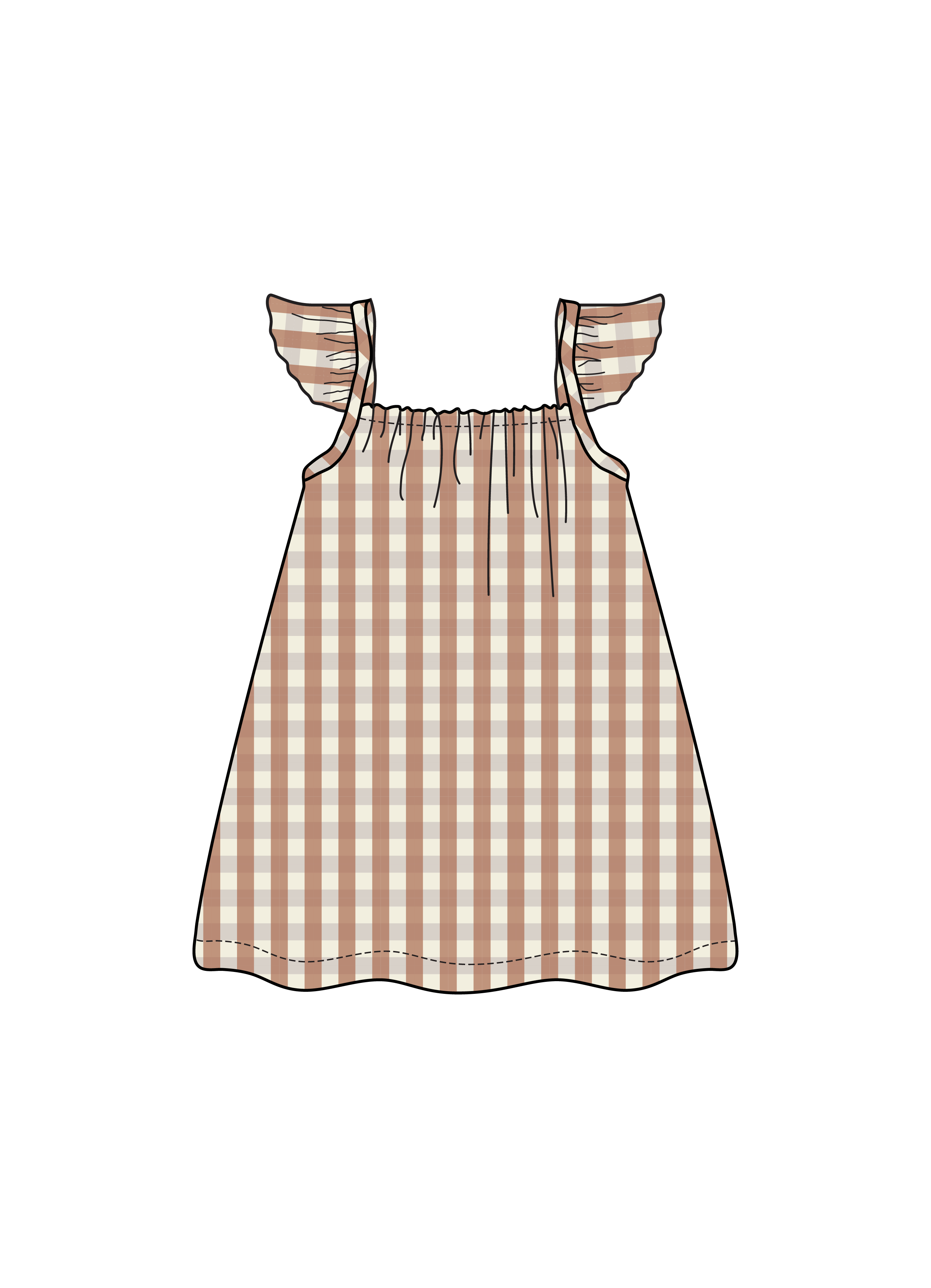 Nature Baby Petal Top in Dandelion Gingham