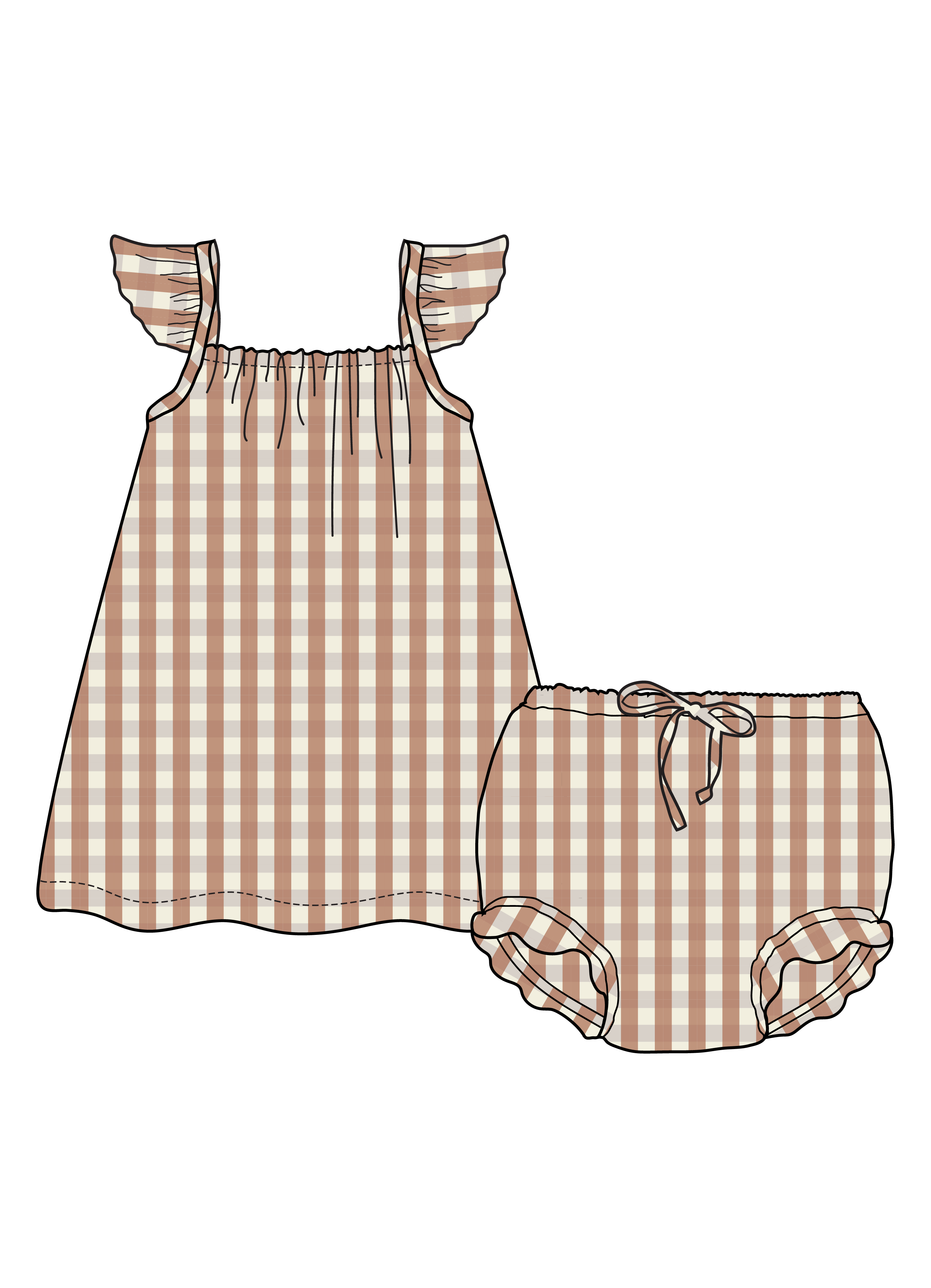 Nature Baby Petal Set in Dandelion Gingham