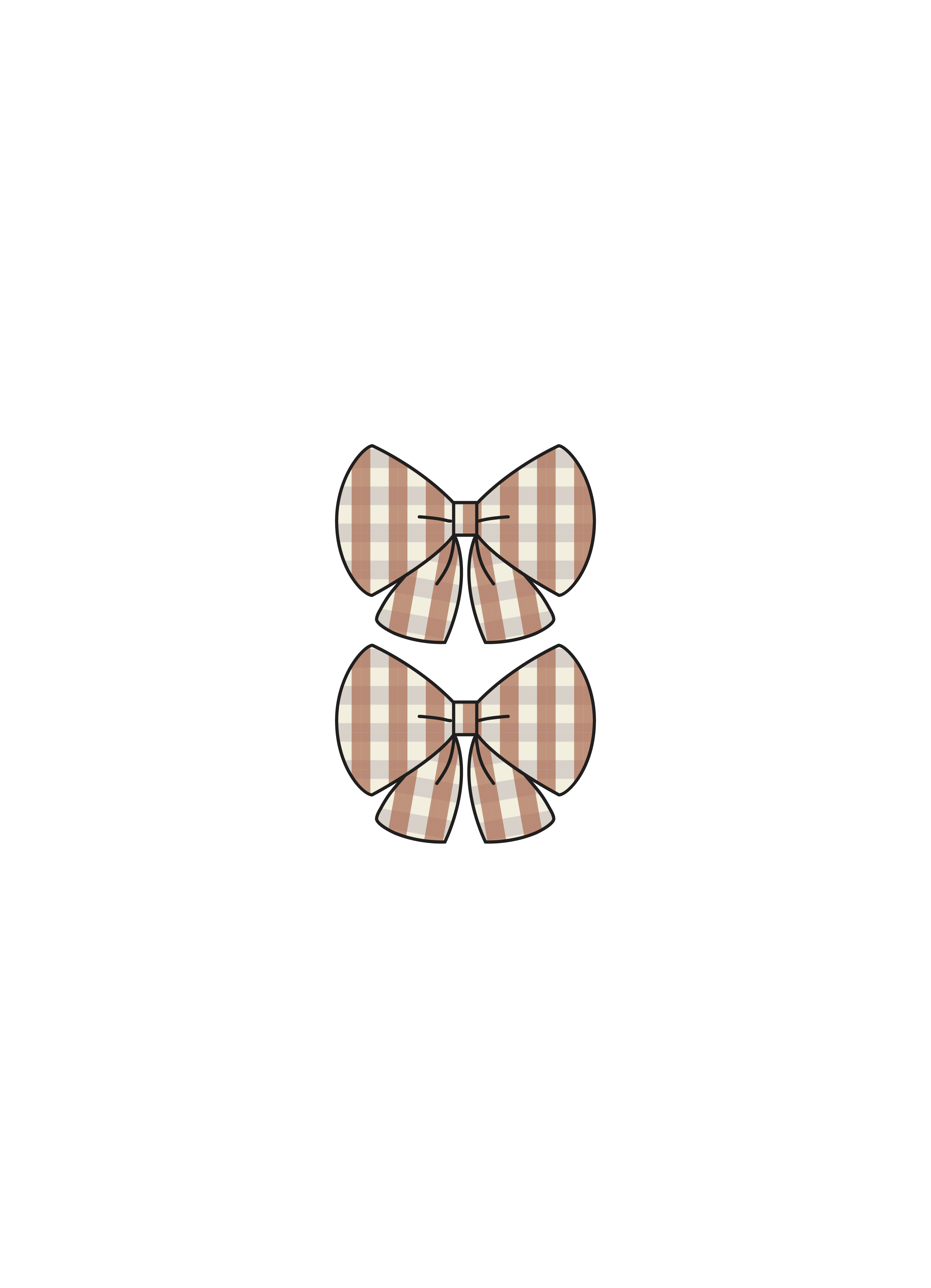 Nature Baby Bow Hair Clips 2 Pack in Dandelion Gingham