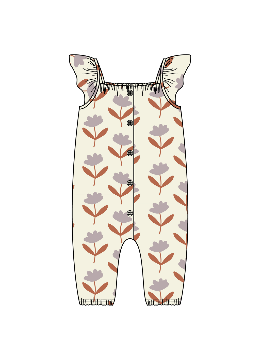 Nature Baby Tilda Suit Muslin in Fleurette Print