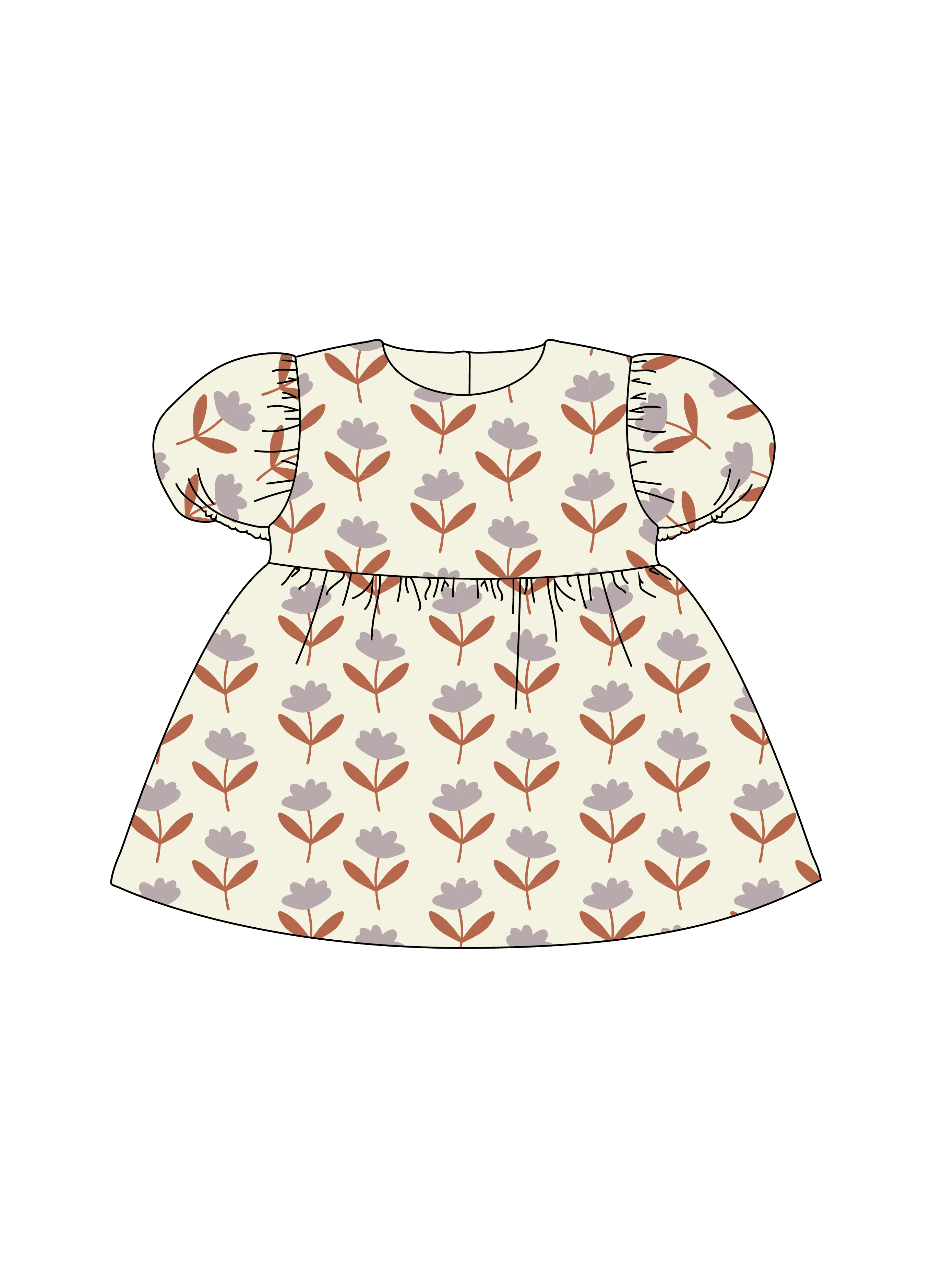 Nature Baby Albertine Dress Muslin in Fleurette Print