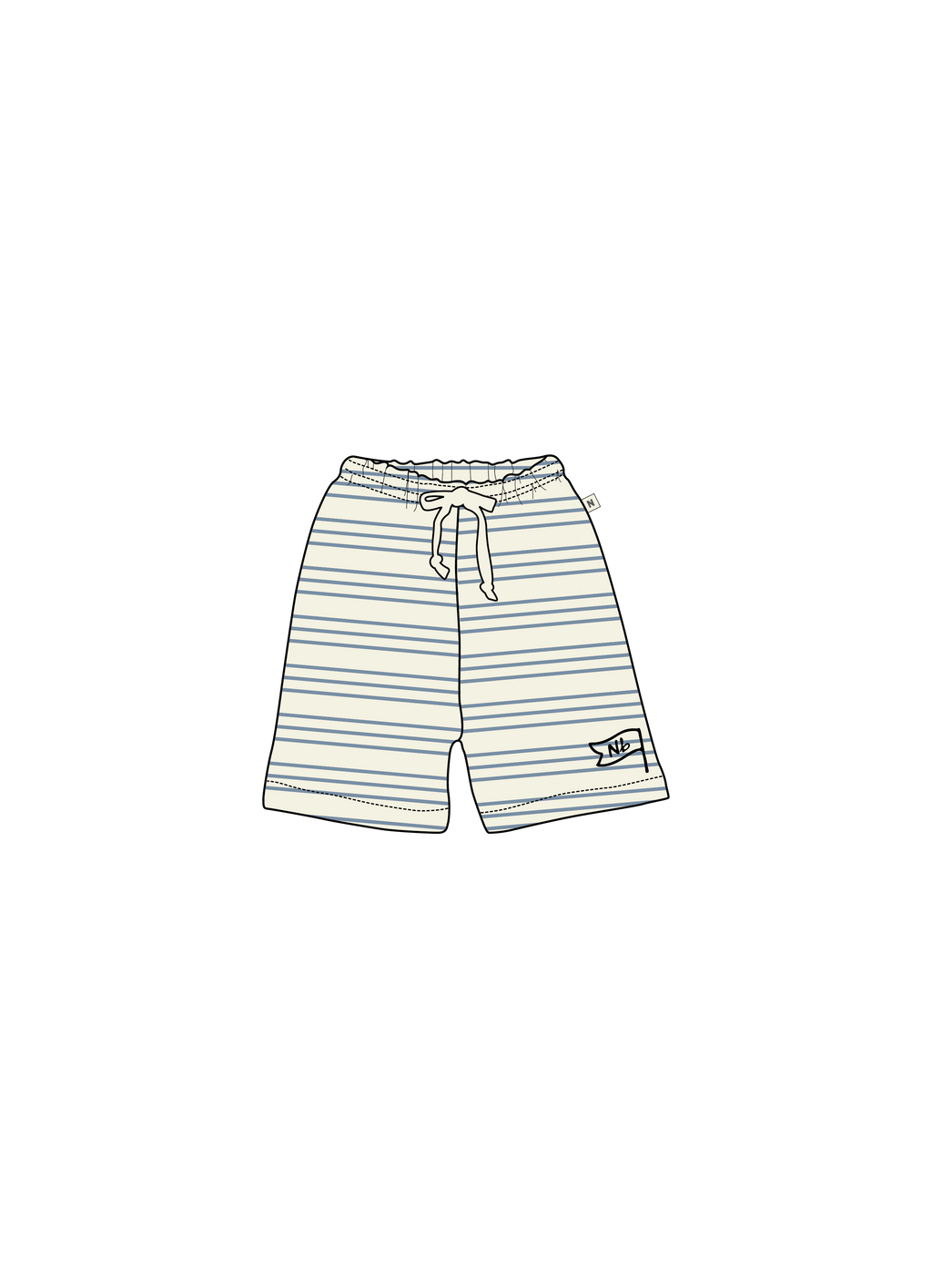 Nature Baby Jimmy Shorts Sweatshirting in Stripe Trio