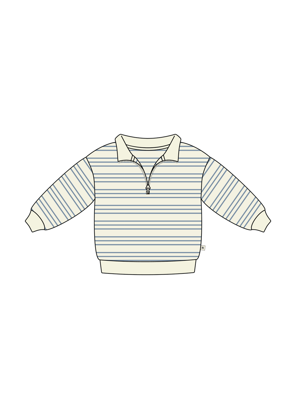 Nature Baby Camper Sweatshirt in Stripe Trio