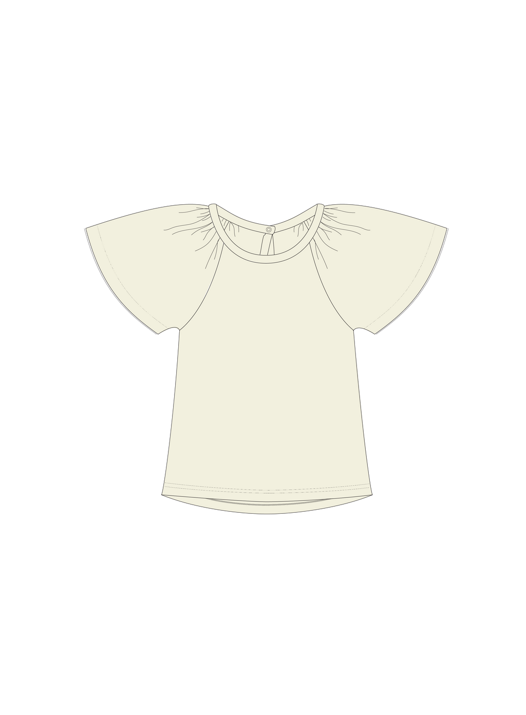 Nature Baby Faye Tee in Natural with Blue