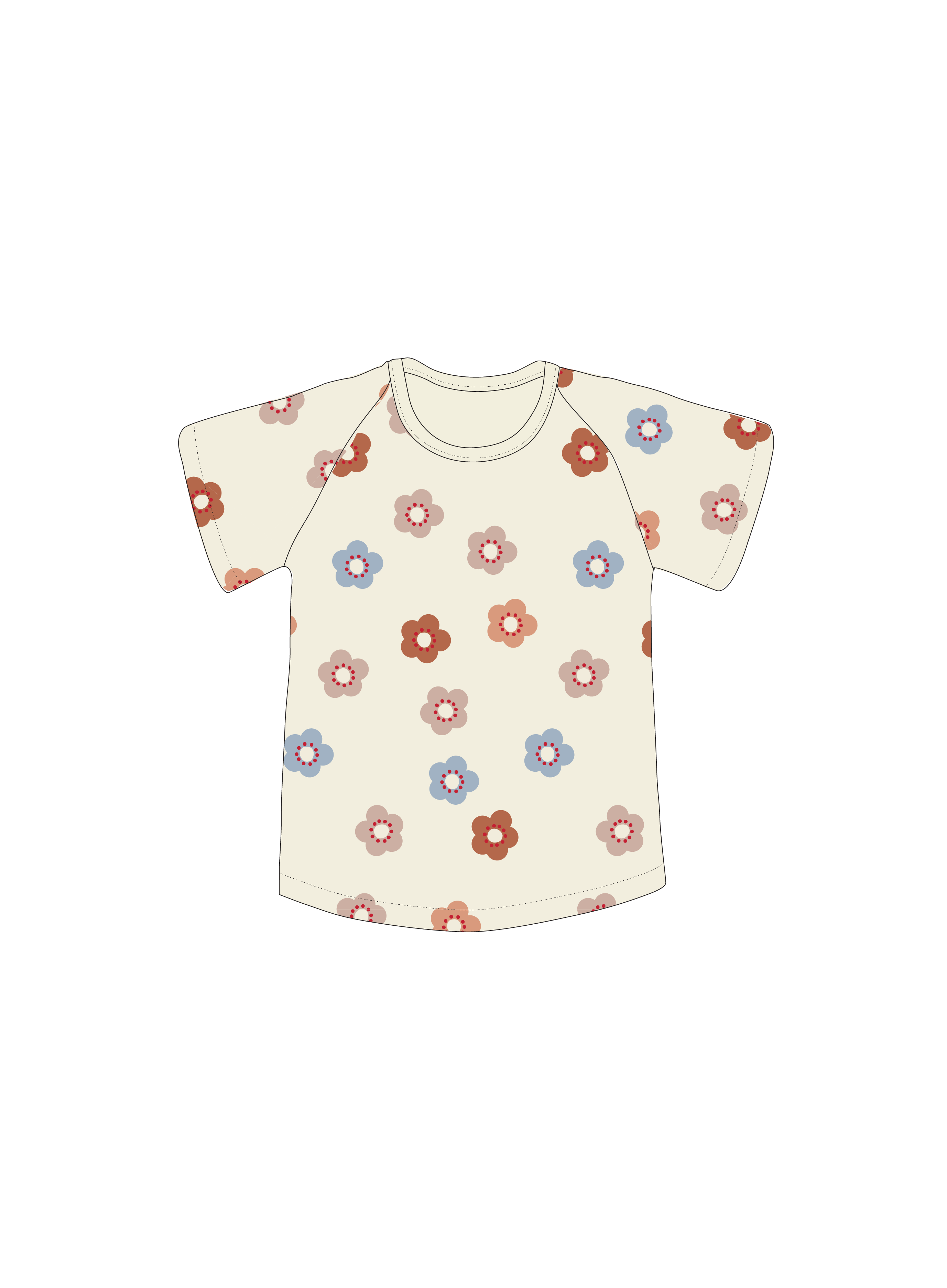 Nature Baby Juniper Tee in Flora Stamp Print