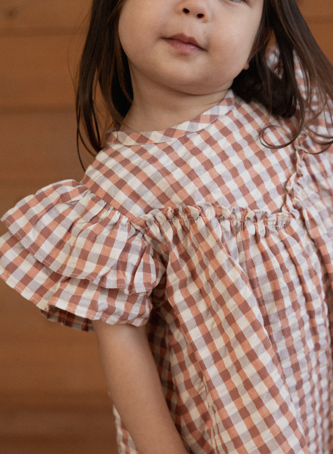 Nature Baby Una Dress in Dandelion Gingham