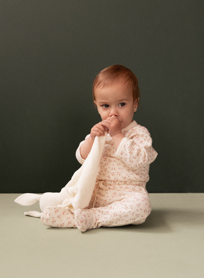 Nature Baby L/S Kimono Bodysuit Pointelle in Dandelion Print