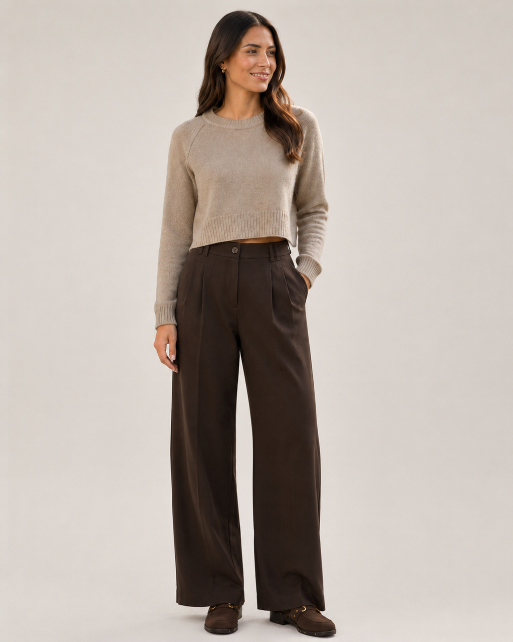 Fria - P6218 pleat Frt Wide Leg Pants