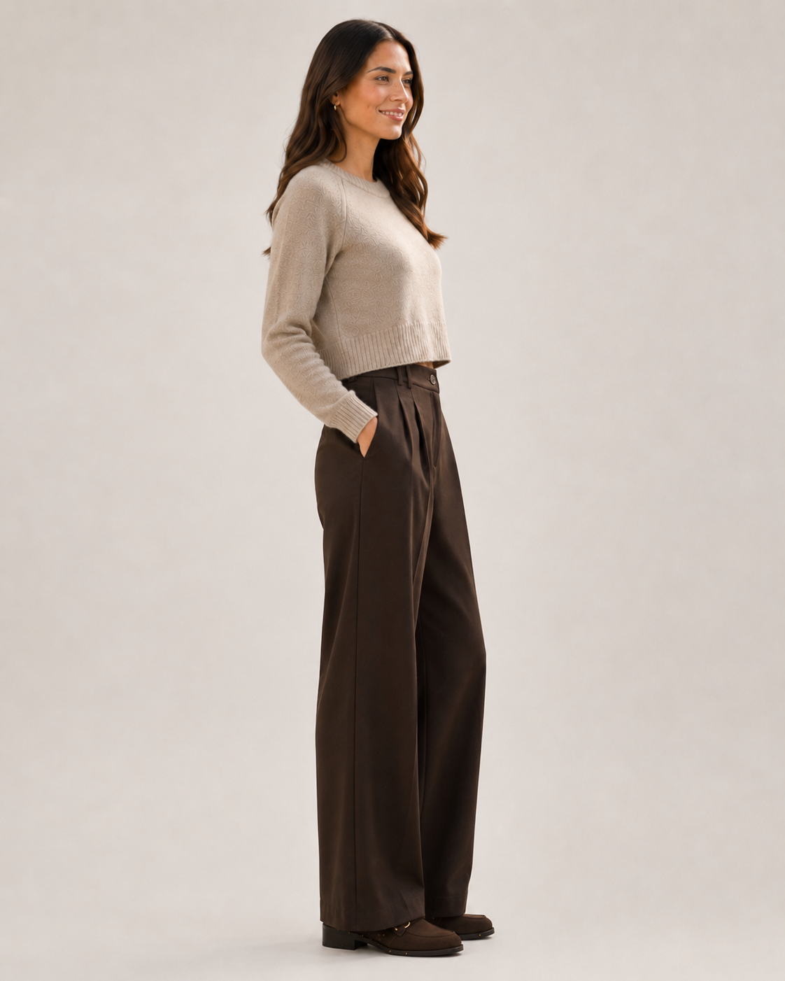 Fria - P6218 pleat Frt Wide Leg Pants