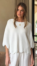 Label of Love - Scollop Edge Knit Top