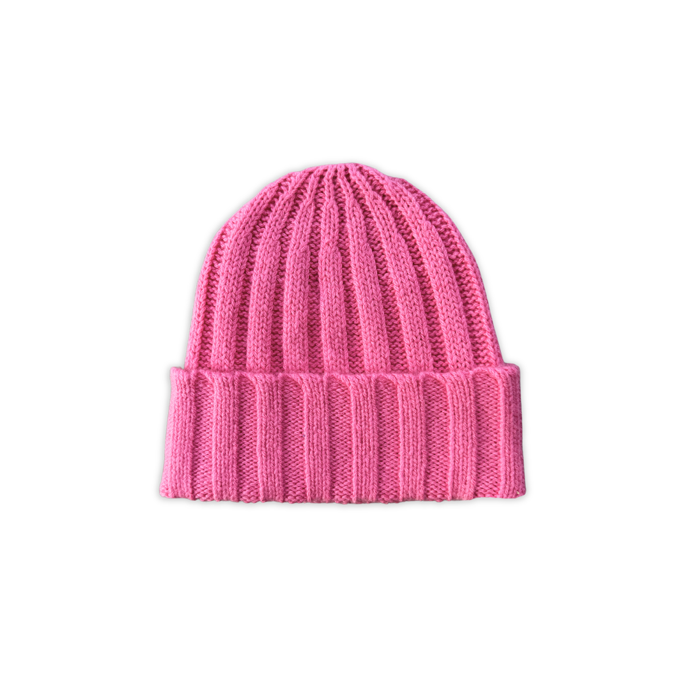 Grown Merino Blend Rib Knit Beanie - Raspberry in Single