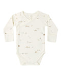 Quincy Mae Side Snap Bodysuit Farm in IVORY