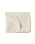Quincy Mae Waffle Baby Blanket Mauve Ditsy in NATURAL