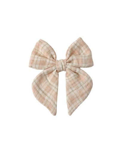 Quincy Mae Bow Pink Plaid in PINK
