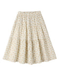 Rylee + Cru Tiered Midi Skirt Yellow Floral in IVORY