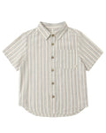 Rylee + Cru Collared Short Sleeve Shirt Nautical Stripe in NAUTICAL