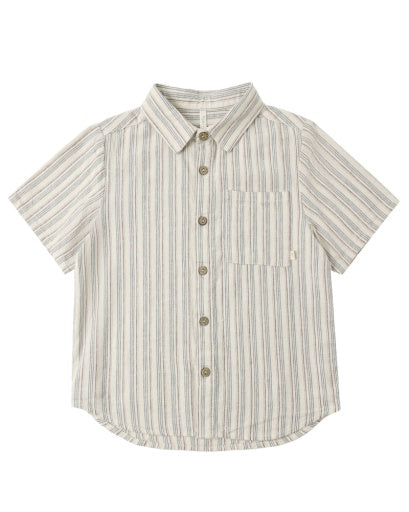 Rylee + Cru Collared Short Sleeve Shirt Nautical Stripe in NAUTICAL