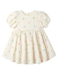 Marley Dress Embroidered Daisies in NATURAL