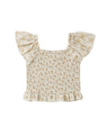 Rylee + Cru Zayla Top Yellow Floral in IVORY