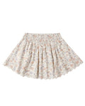 Smocked V Mini Skirt Bloom in IVORY