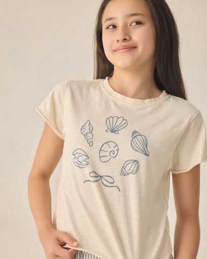 Rylee + Cru Teen Vintage Tee Seashells in NATURAL
