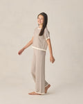 Rylee + Cru Teen Knit Wide Leg Pant Chocolate Stripe in CHOCOLATE
