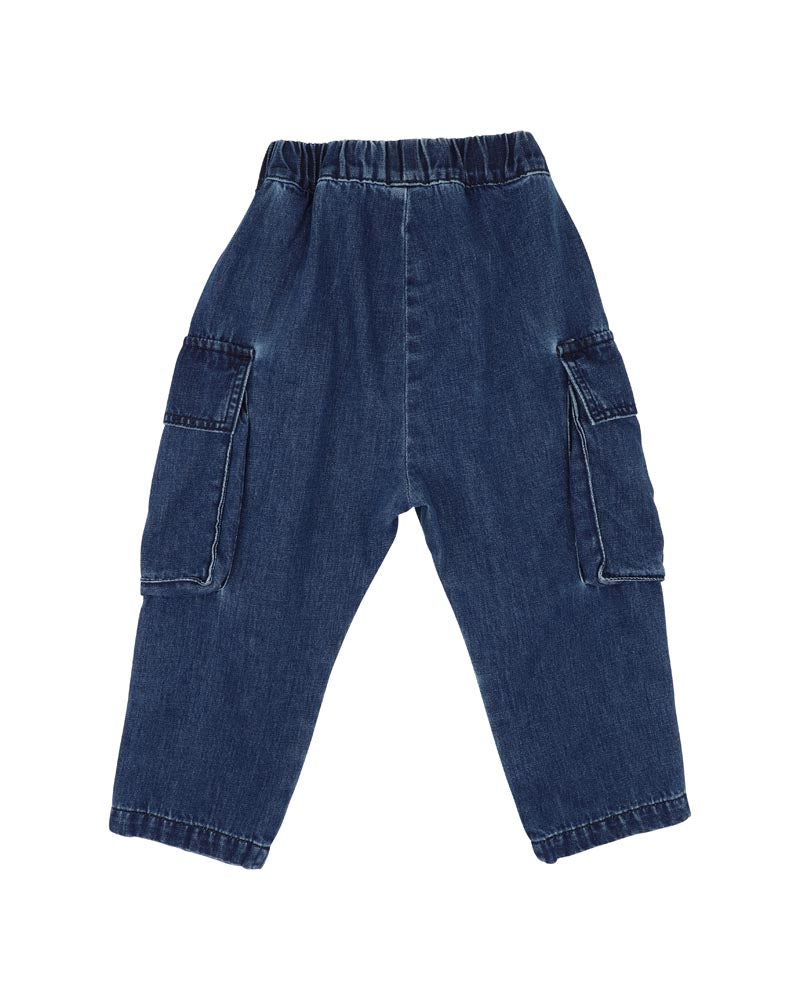 Fox & Finch Indigo Pull On Cargo Jeans 3-7 Yrs in BLUE