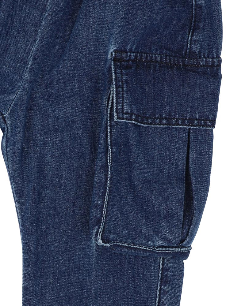 Fox & Finch Indigo Pull On Cargo Jeans 3-7 Yrs in BLUE