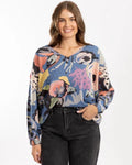 Sassy Duck V-Neck Jumper Abstract