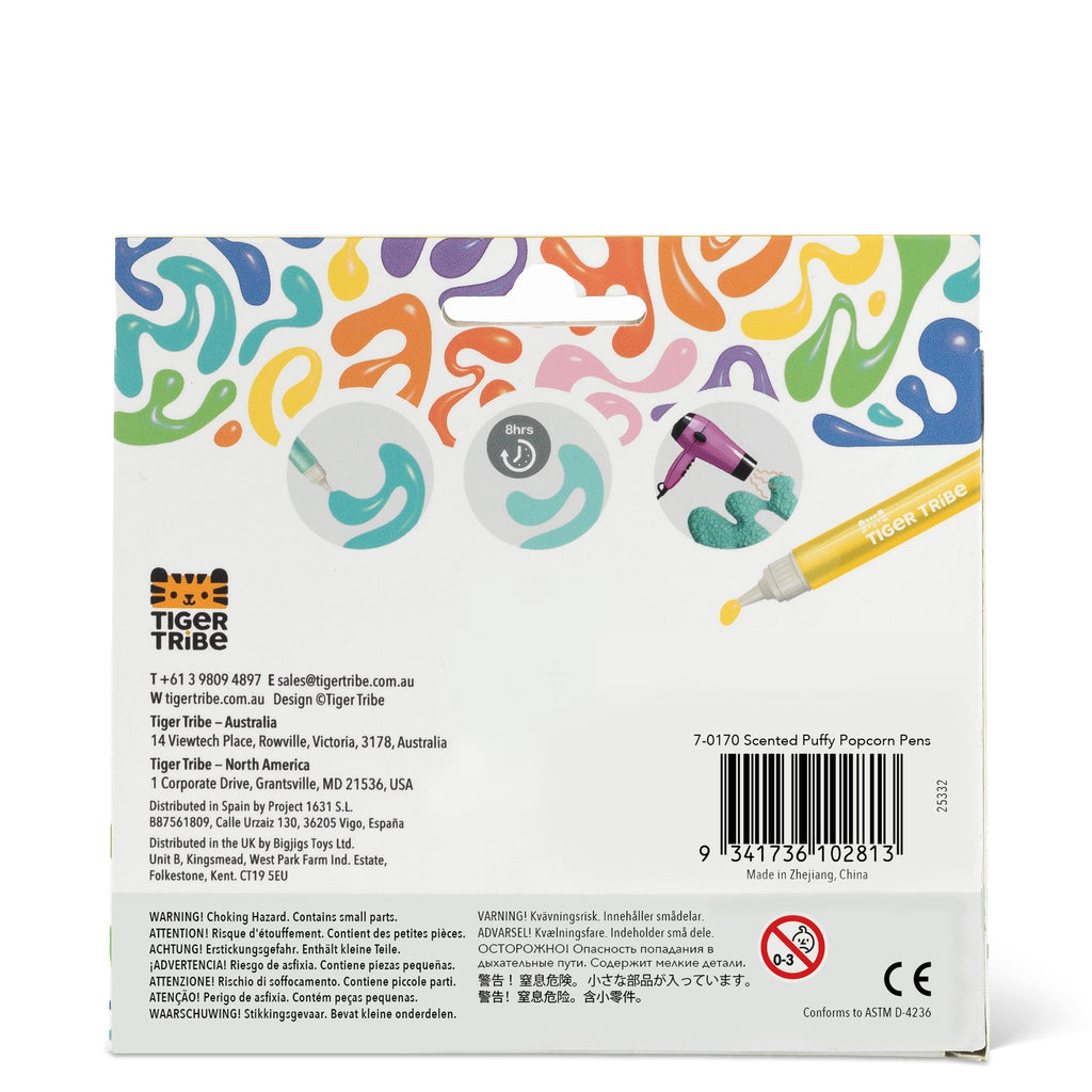 Tiger Tribe Scented Puffy Popcorn Pens in Single