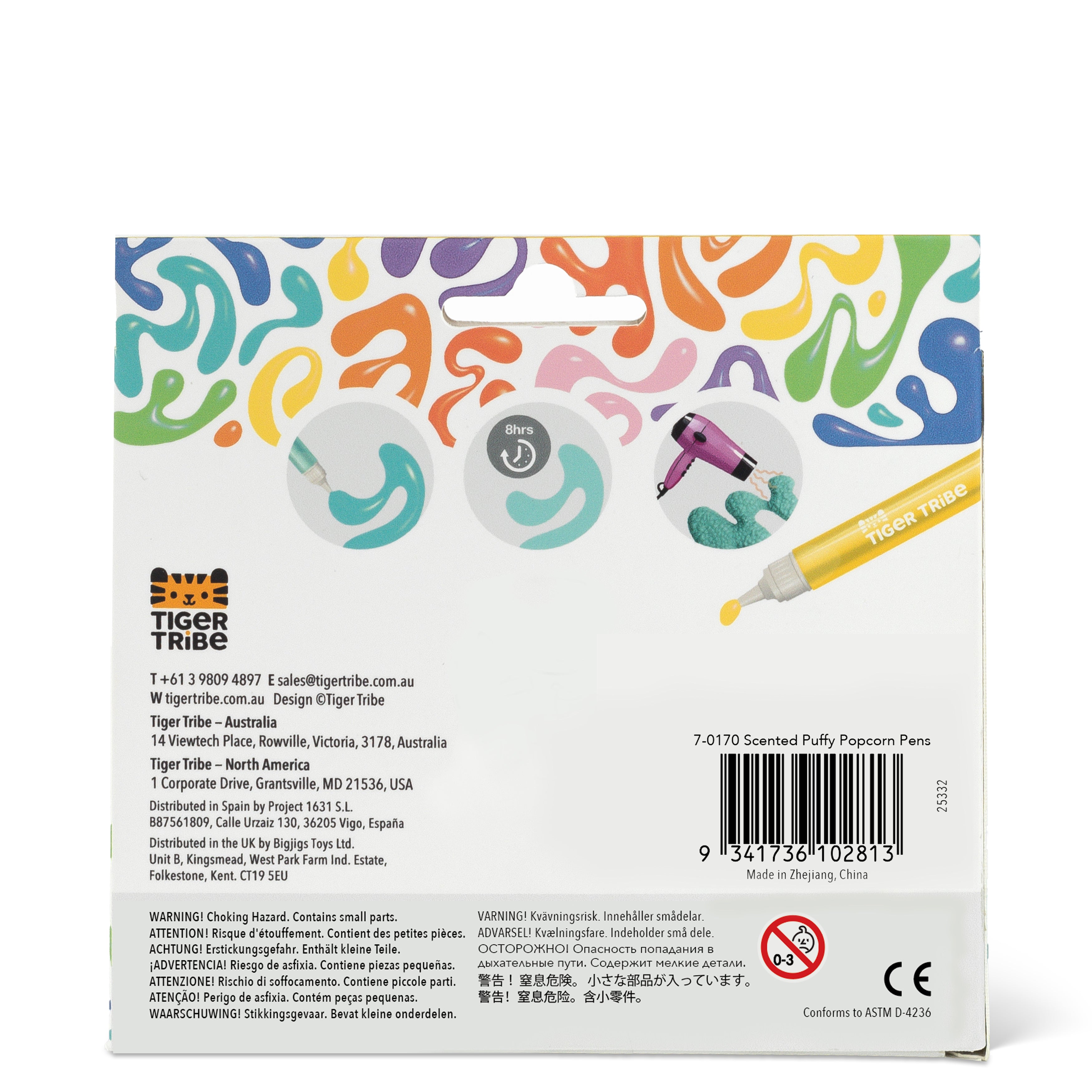 Tiger Tribe Scented Puffy Popcorn Pens in Single