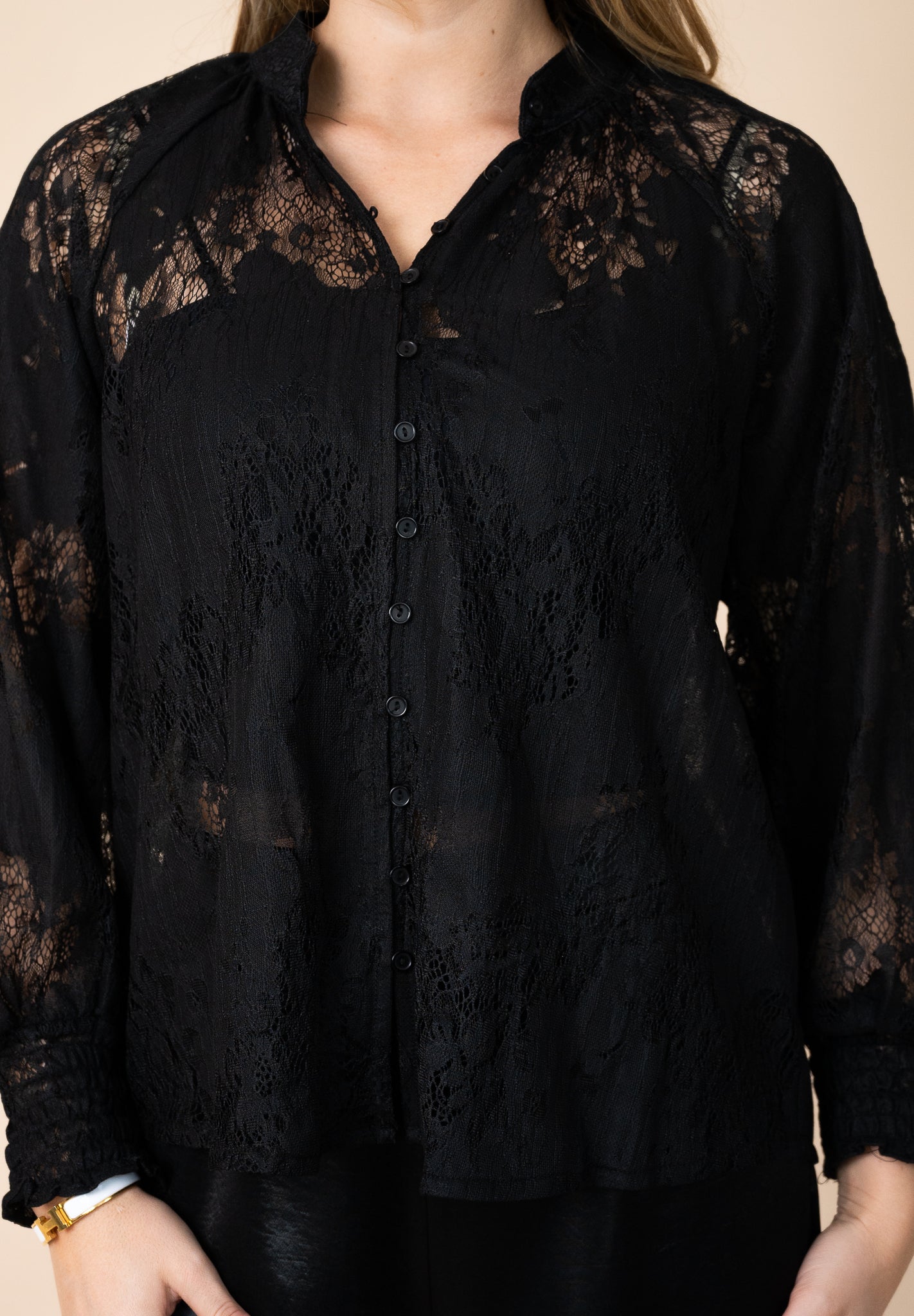 Fria - Vintage Floral Lace Blouse