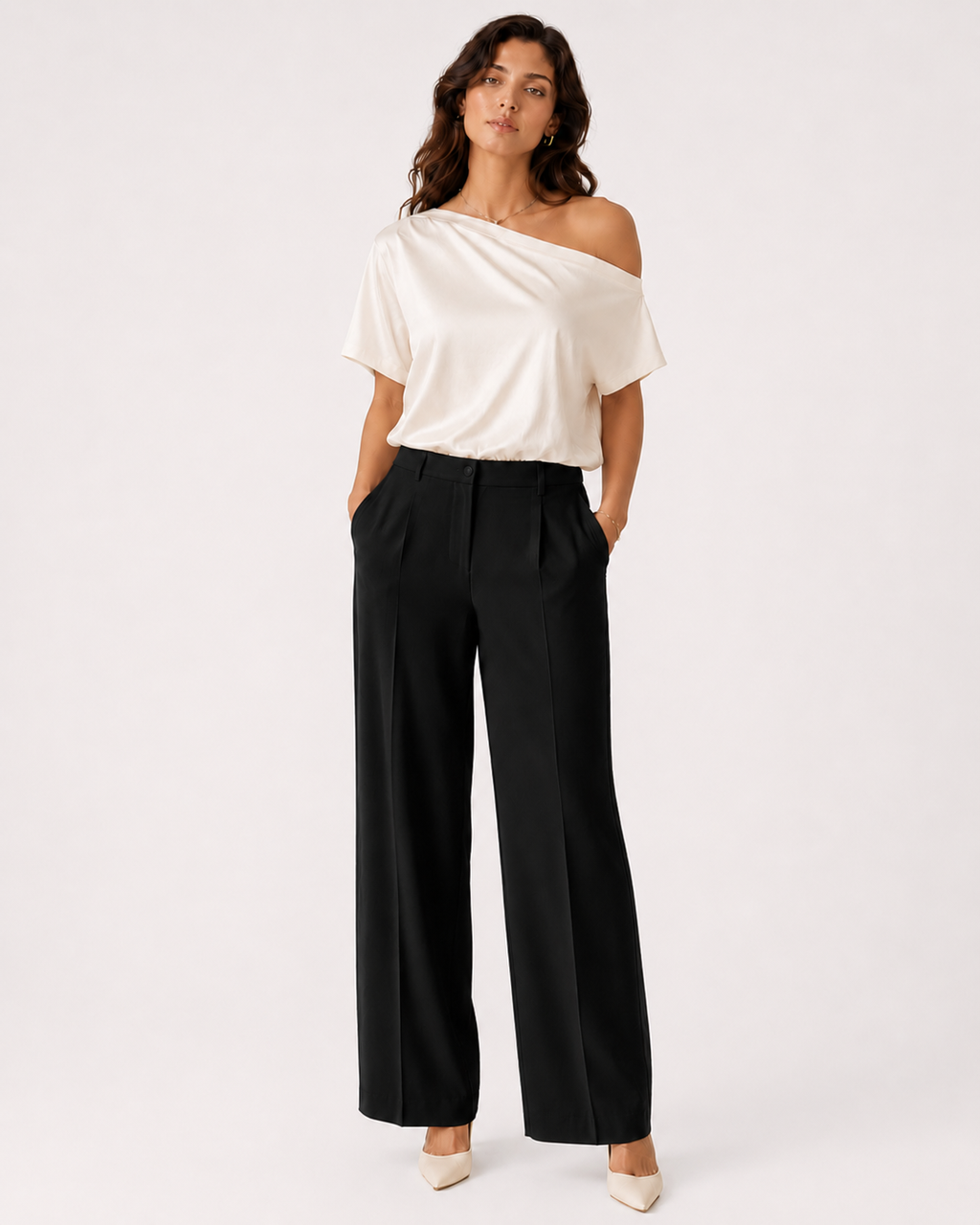Fria - Satin Asymmetric Top