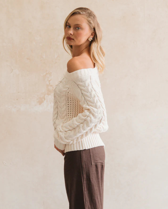 White Closet - One Shoulder Knit Jumper