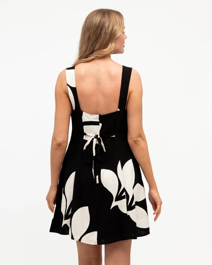 Ebby and I - NOIR BLOOM SWING DRESS THICK STRAP