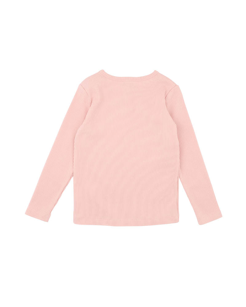 Bébé by Minihaha Emmy Ls Ribbed Tee 3-7 Yrs in PINK