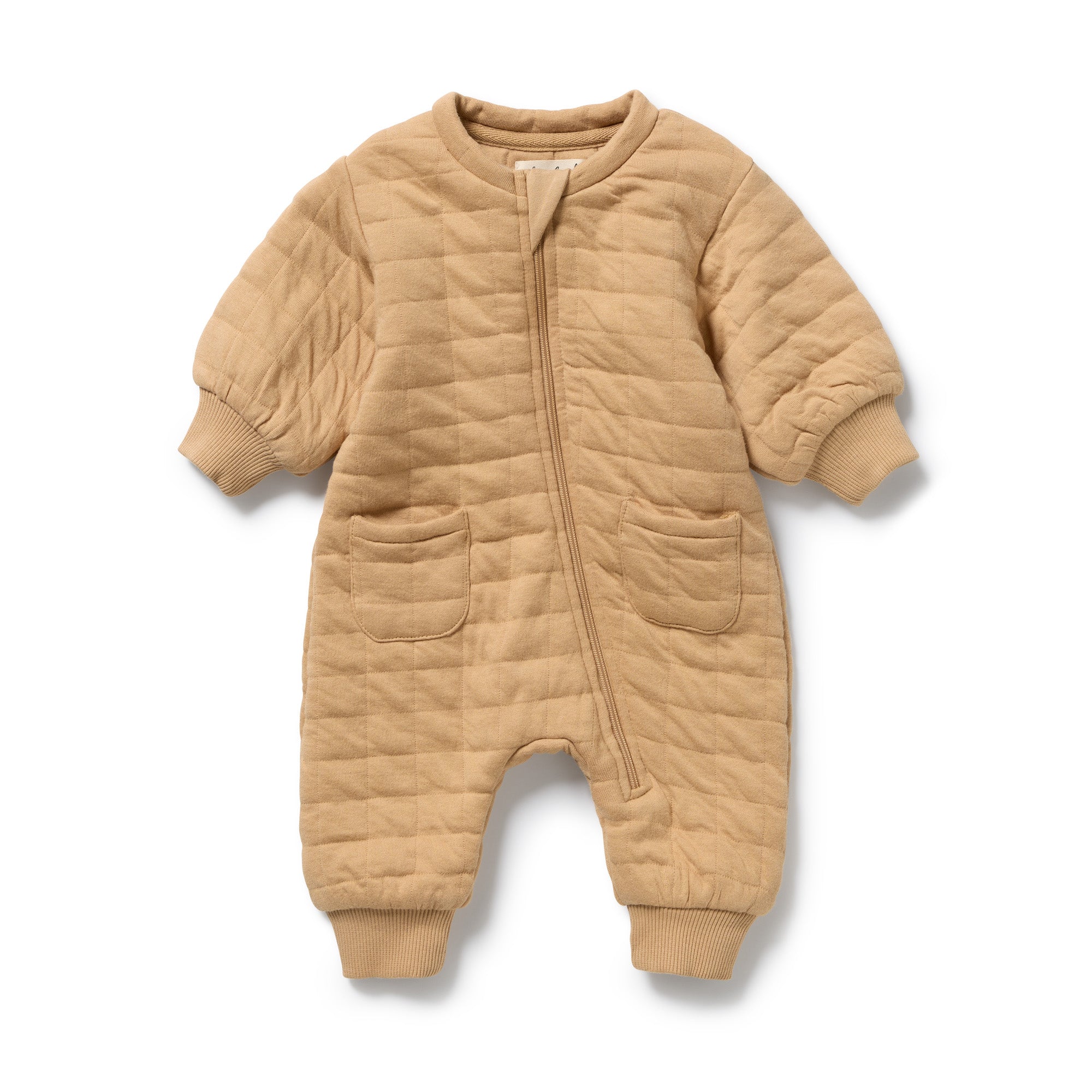 Wilson And Frenchy Honey Fawn Organic Quilted Growsuit