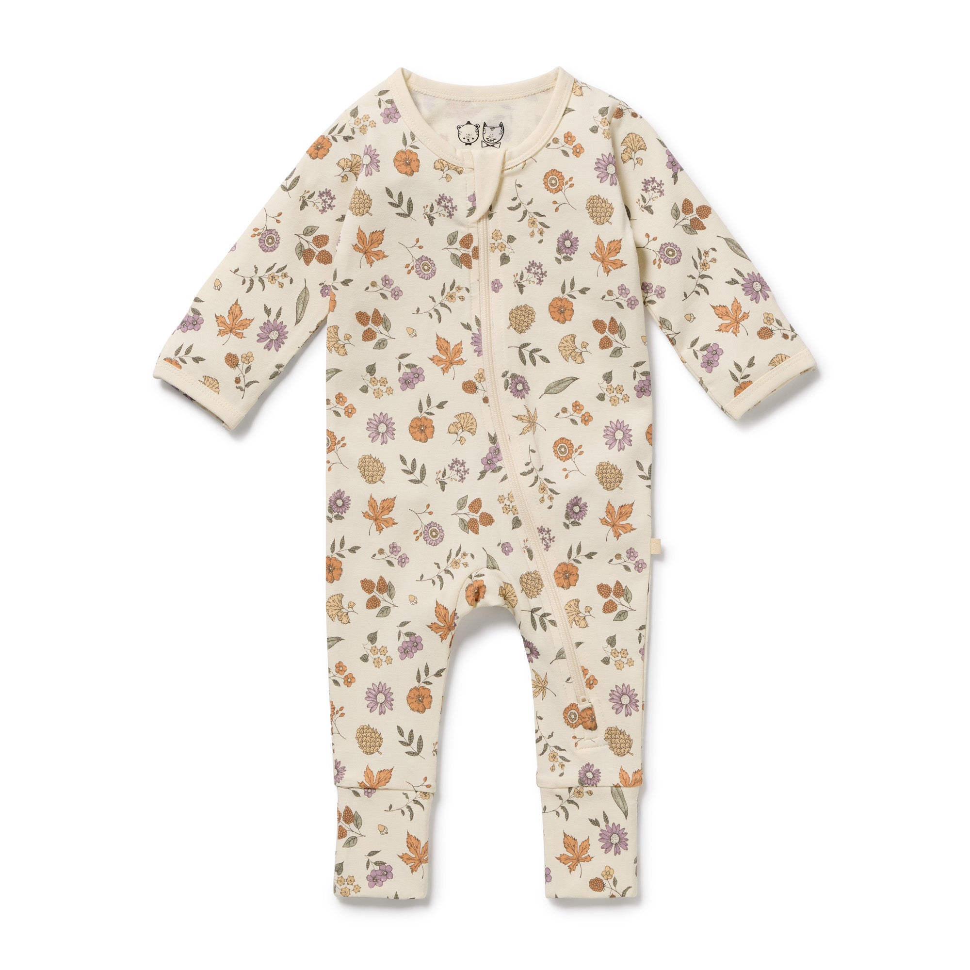 Wilson And Frenchy Maple Glow Organic Zipsuit With Feet