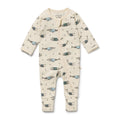 Wilson And Frenchy Woolly Whales Organic Zipsuit With Feet