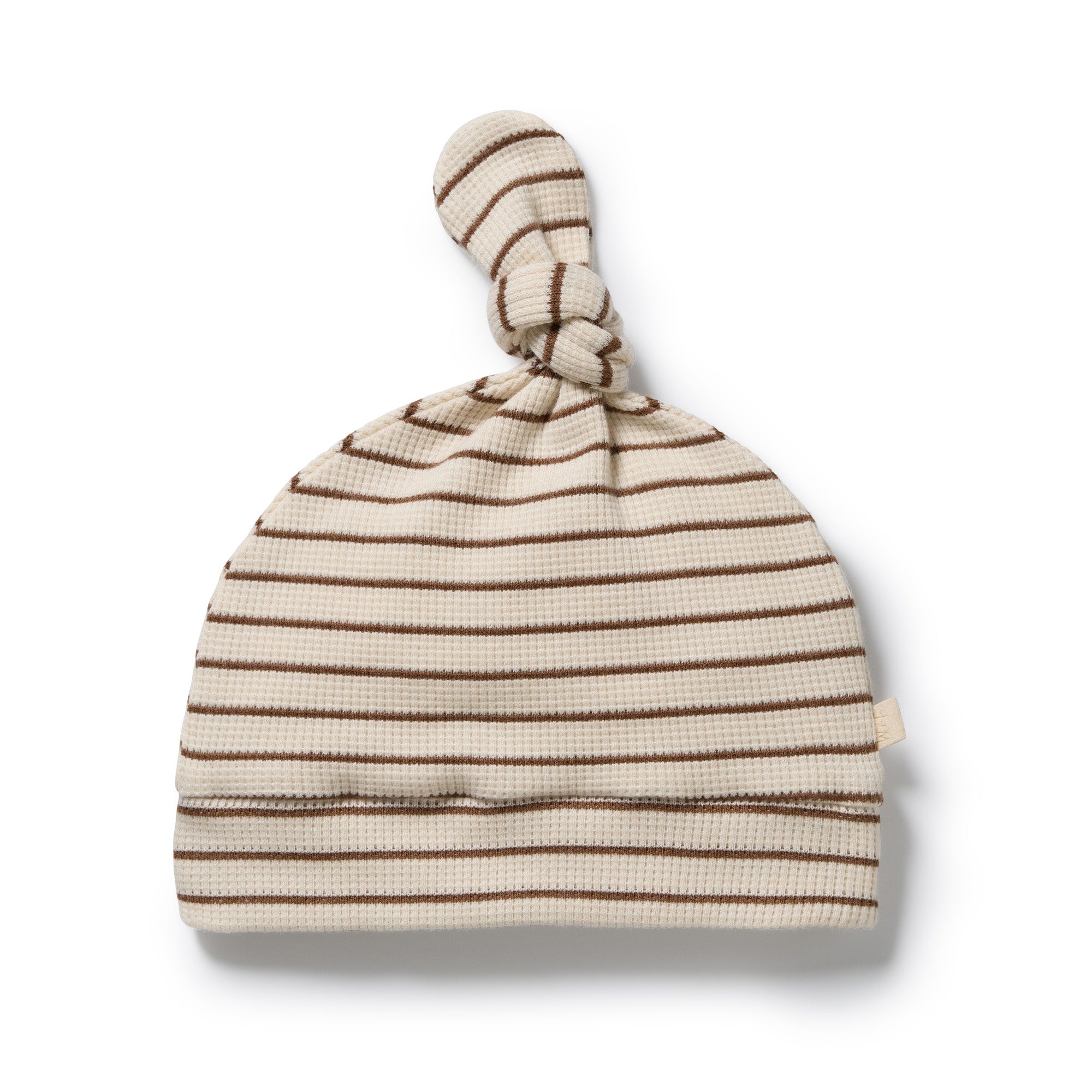 Wilson And Frenchy Nutmeg Stripe Organic Waffle Knot Hat
