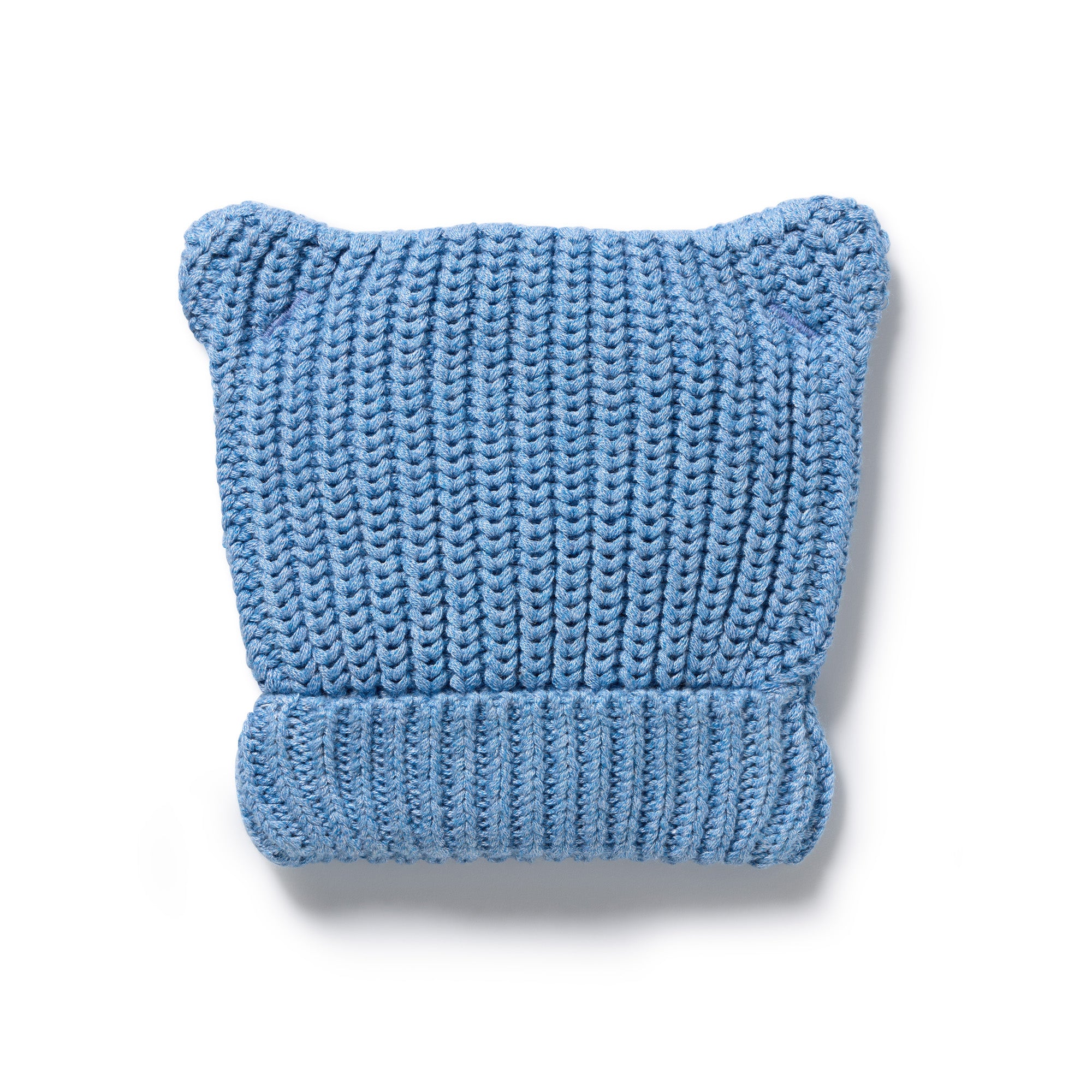 Wilson And Frenchy Frosted Blue Organic Knitted Bear Hat
