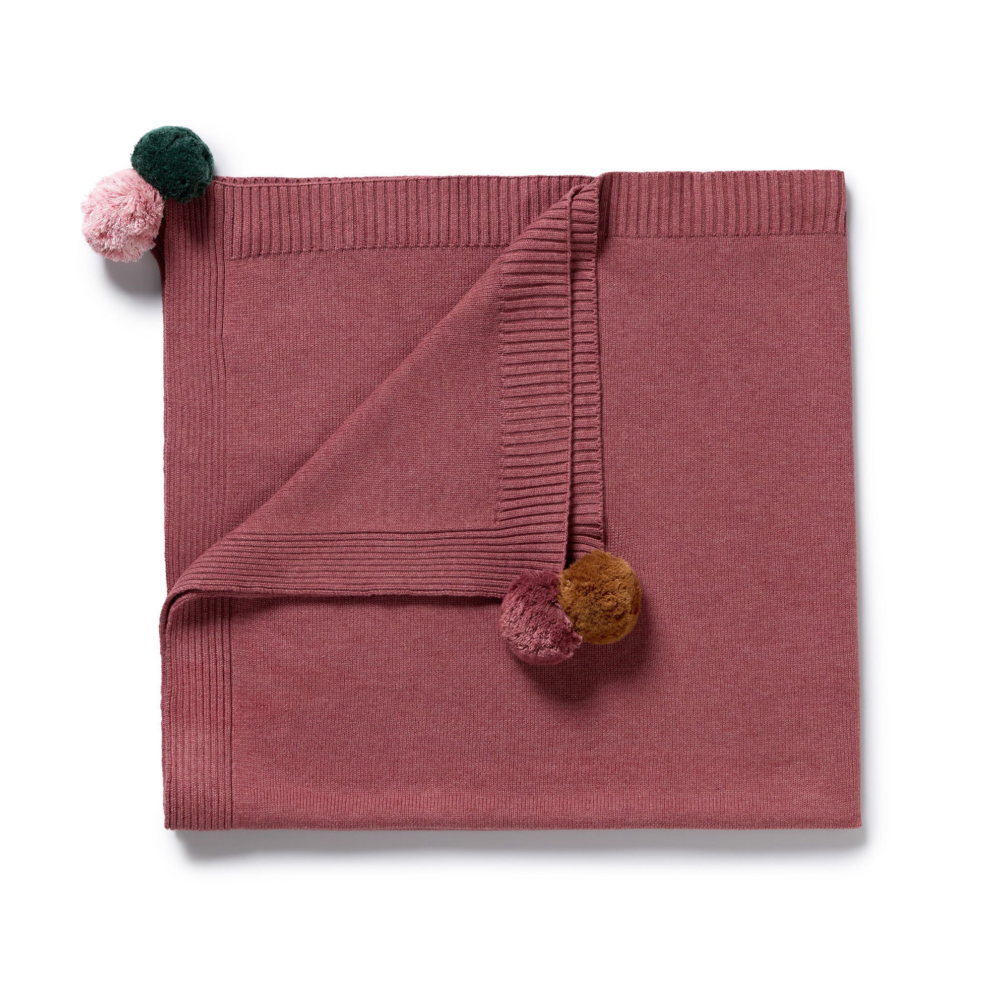 Wilson And Frenchy Rhubarb Organic Knitted Blanket