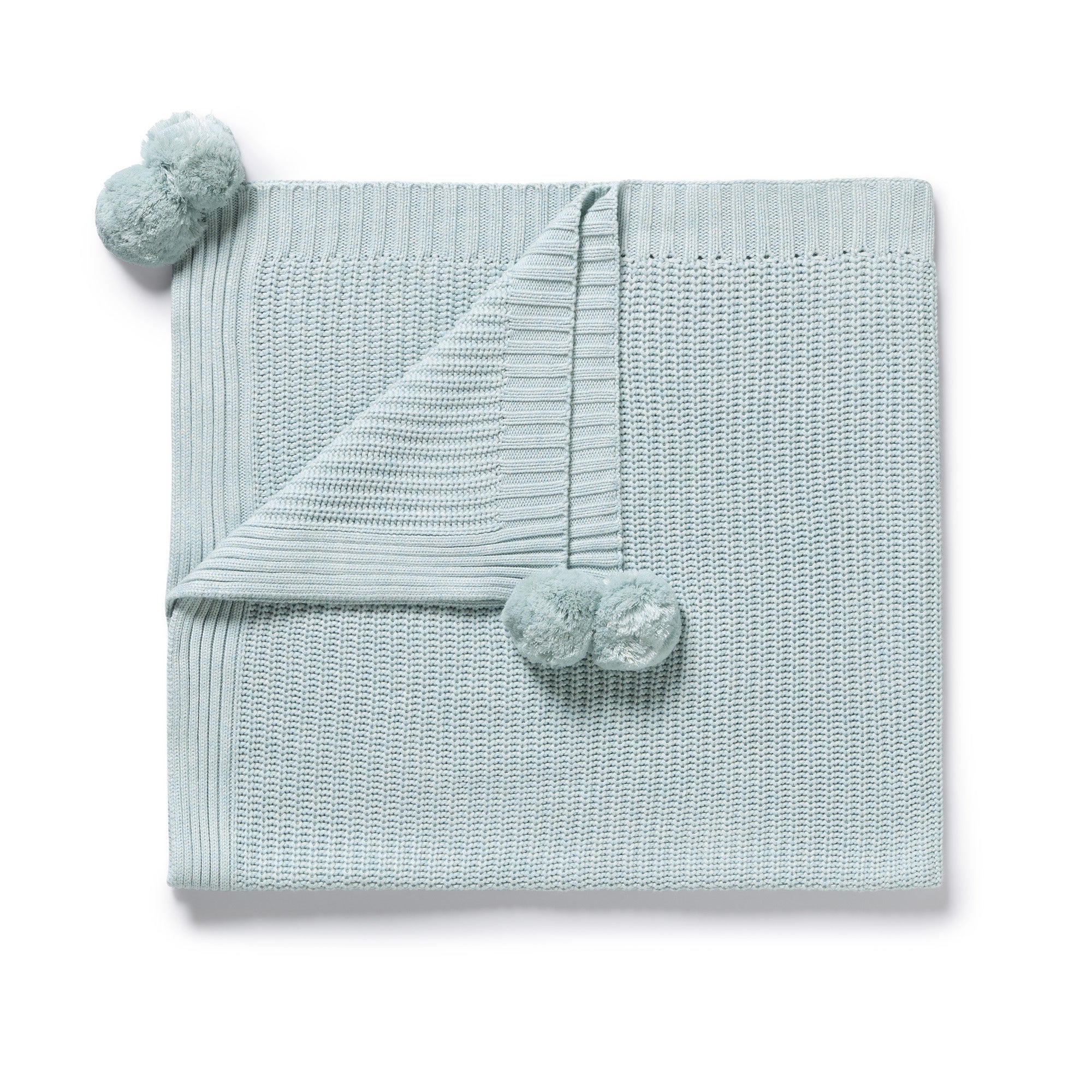 Wilson And Frenchy Cloud Blue Organic Knitted Blanket