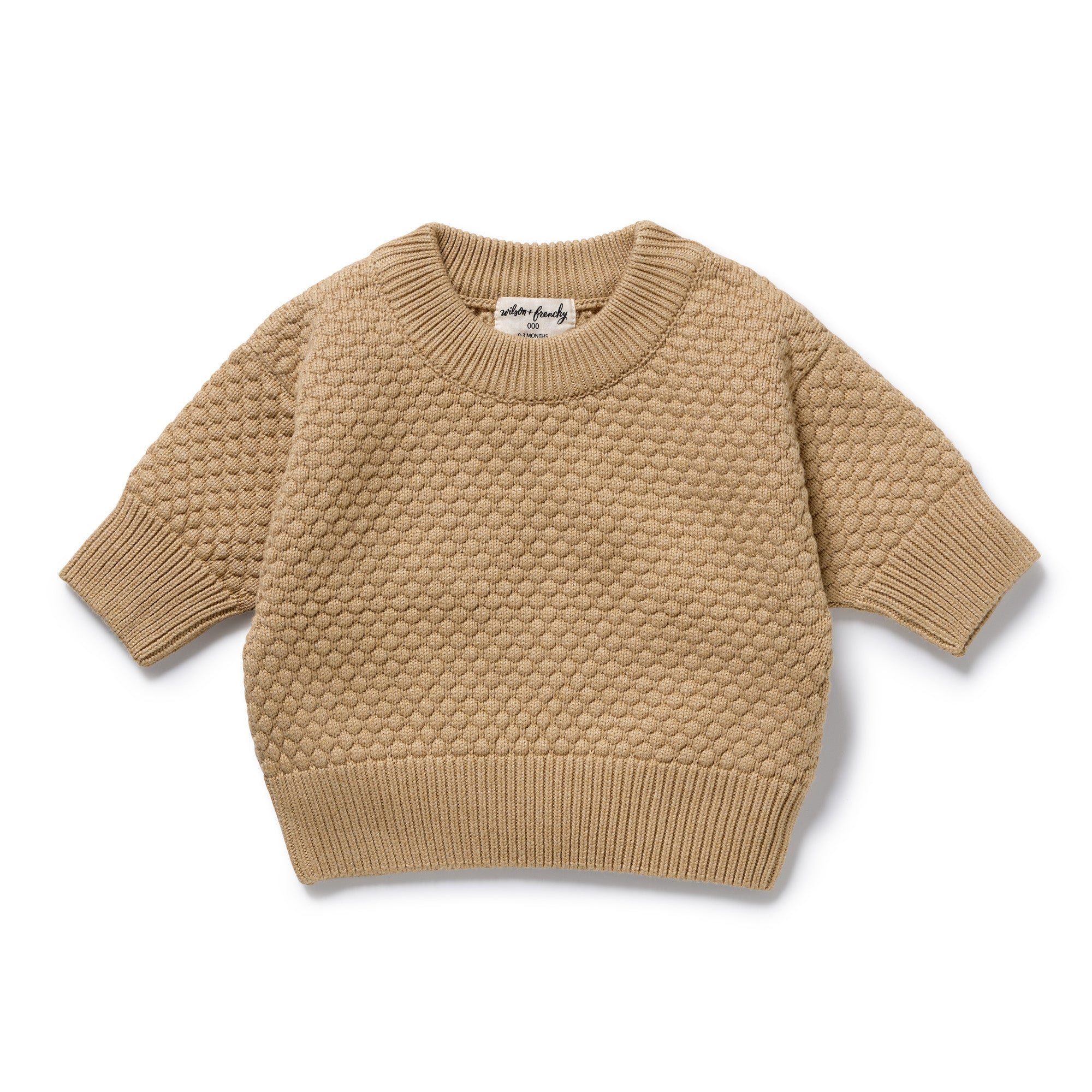 Wilson And Frenchy Oat Organic Knitted Bubble Jumper