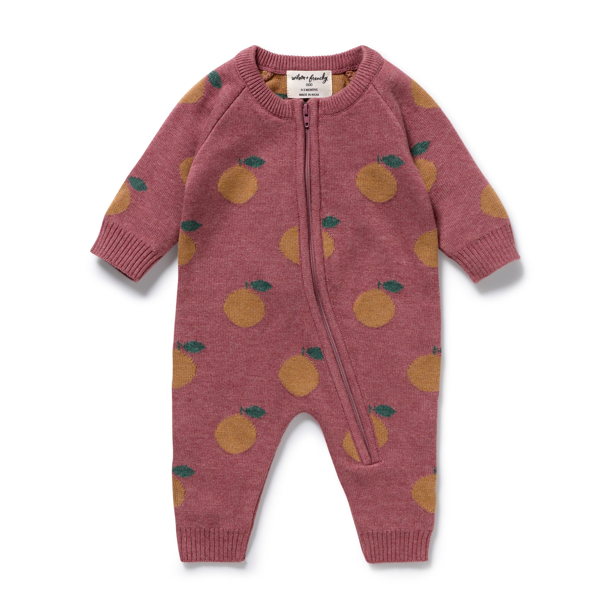 Wilson And Frenchy Clementine Organic Knitted Jacquard Growsuit