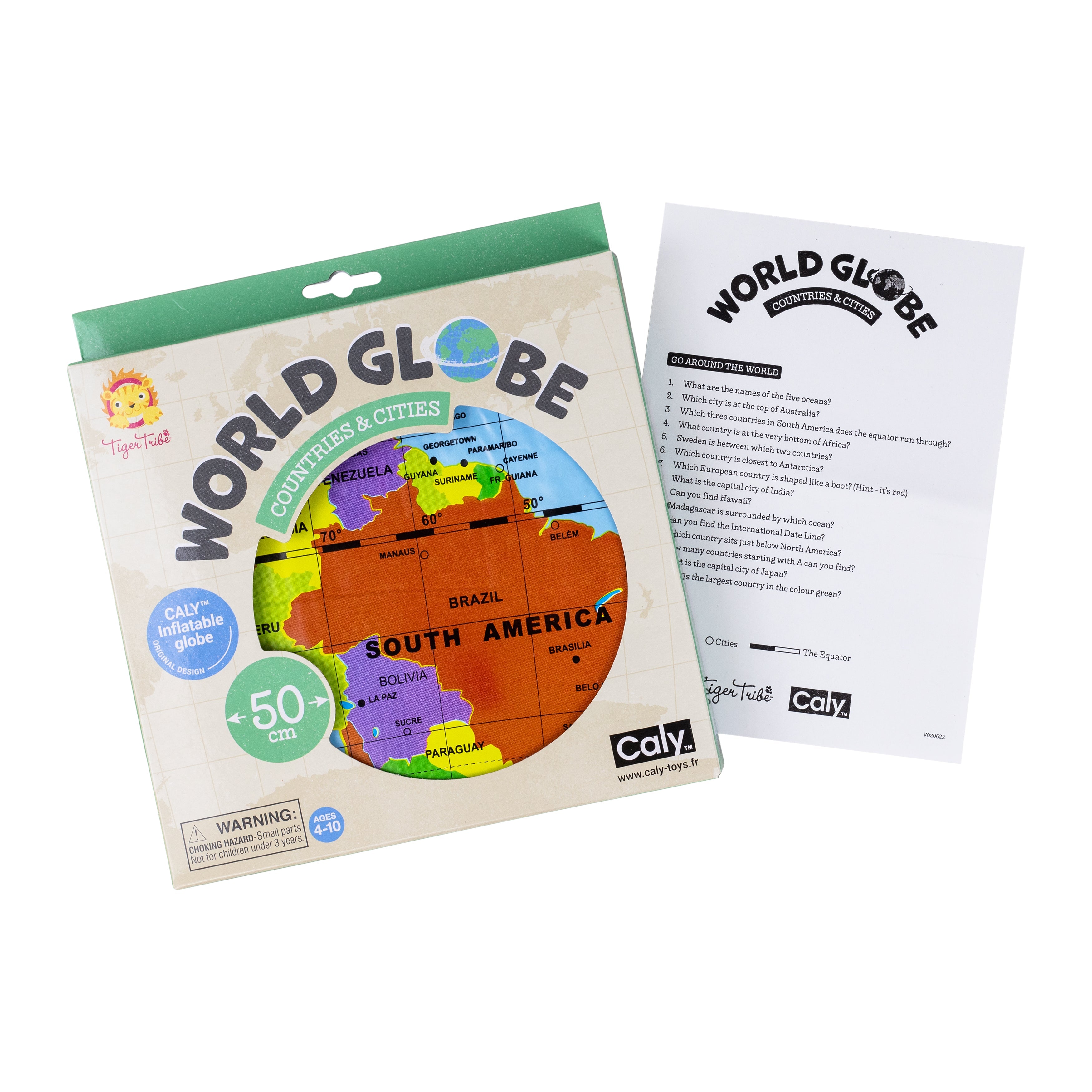 Tiger Tribe World Globe - Countries & Cities - 50cm in Single