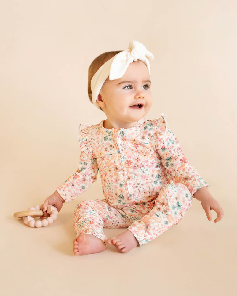 Bébé by Minihaha Fern Floral Organic Zipsuit in MULTI