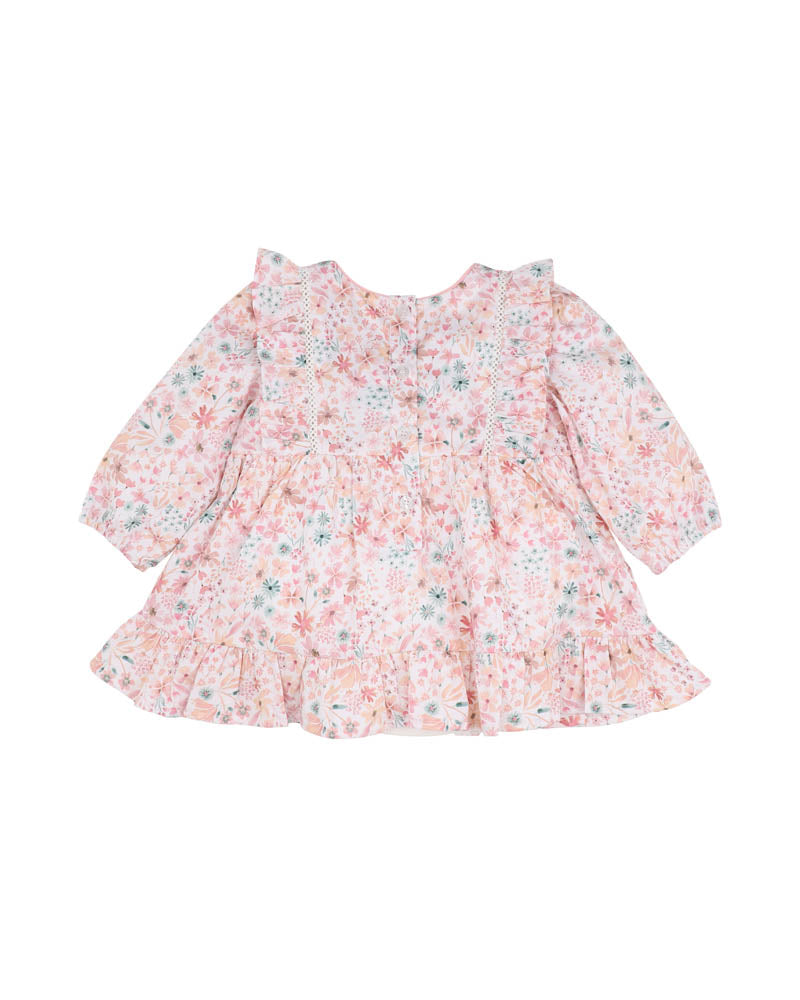 Bébé by Minihaha Fern Floral Organic Overlay Dress in MULTI